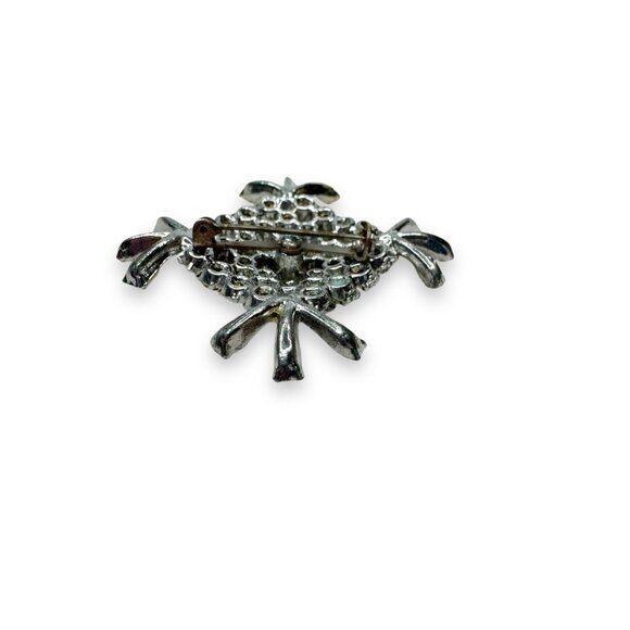 Vintage Crystal Rhinestone Brooch Pin Jewelry Accessory Unsigned 2 1/8" - Picture 5 of 7